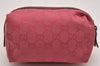 Authentic GUCCI Vintage Pouch Purse GG Canvas Leather 29595 Pink 1470J