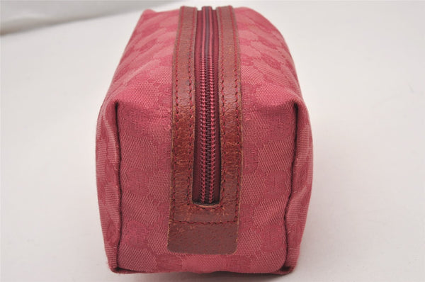 Authentic GUCCI Vintage Pouch Purse GG Canvas Leather 29595 Pink 1470J
