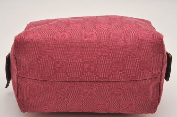 Authentic GUCCI Vintage Pouch Purse GG Canvas Leather 29595 Pink 1470J