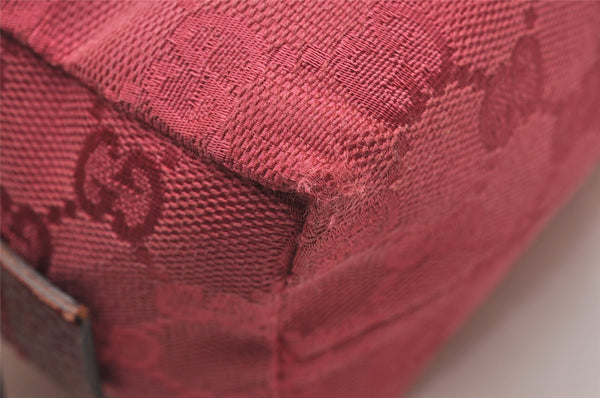 Authentic GUCCI Vintage Pouch Purse GG Canvas Leather 29595 Pink 1470J