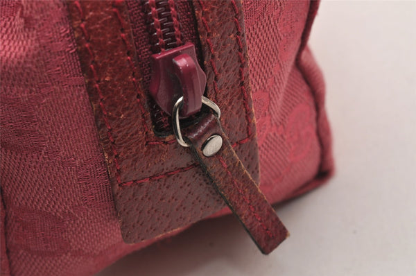 Authentic GUCCI Vintage Pouch Purse GG Canvas Leather 29595 Pink 1470J