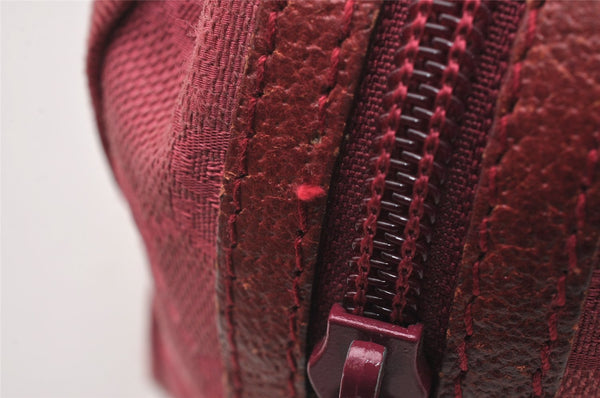 Authentic GUCCI Vintage Pouch Purse GG Canvas Leather 29595 Pink 1470J