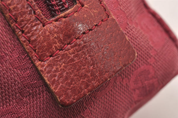 Authentic GUCCI Vintage Pouch Purse GG Canvas Leather 29595 Pink 1470J