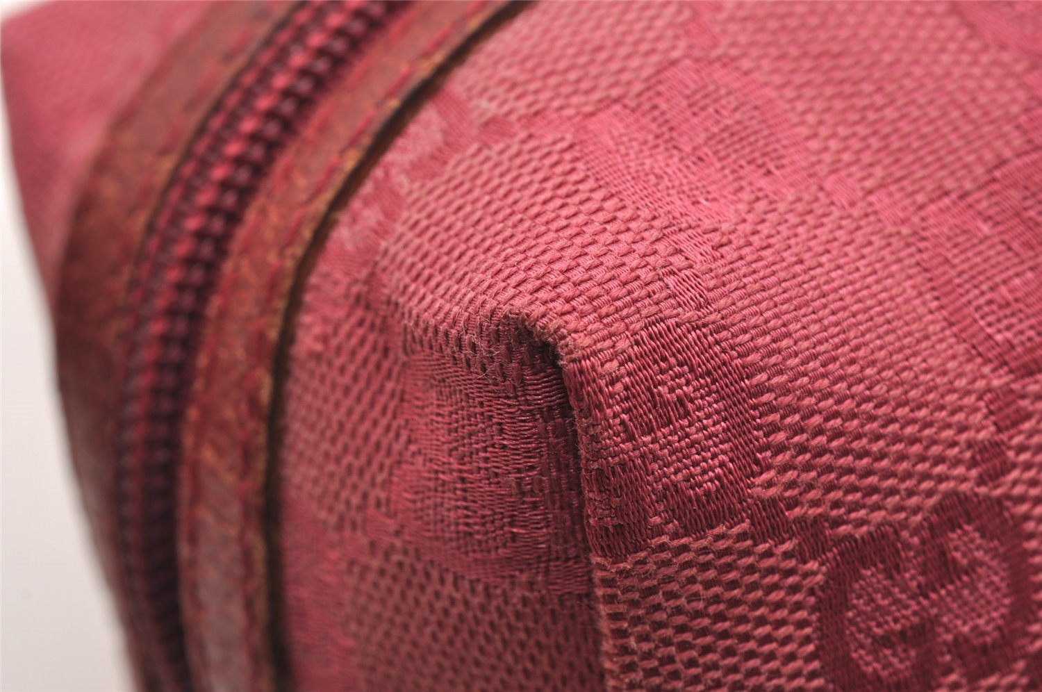 Authentic GUCCI Vintage Pouch Purse GG Canvas Leather 29595 Pink 1470J