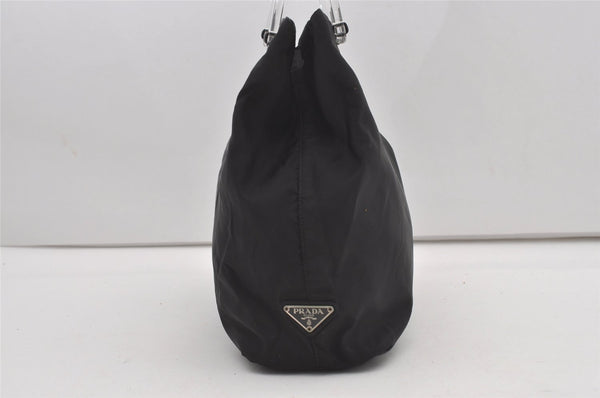 Authentic PRADA Vintage Nylon Tessuto Plastic Tote Hand Bag Purse Black 1471J