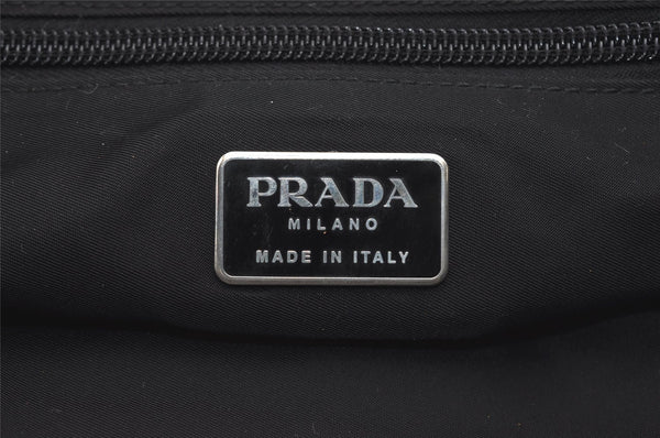 Authentic PRADA Vintage Nylon Tessuto Plastic Tote Hand Bag Purse Black 1471J