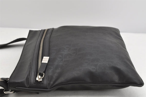 Authentic Christian Dior Trotter Shoulder Cross Body Bag PVC Leather Black 1471K