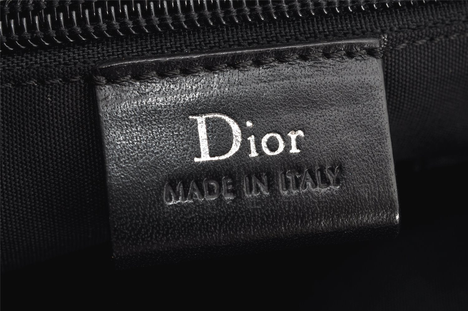 Authentic Christian Dior Trotter Shoulder Cross Body Bag PVC Leather Black 1471K
