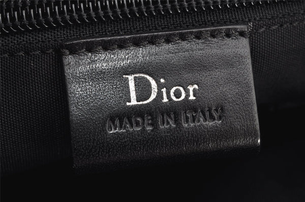 Authentic Christian Dior Trotter Shoulder Cross Body Bag PVC Leather Black 1471K