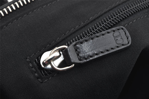 Authentic Christian Dior Trotter Shoulder Cross Body Bag PVC Leather Black 1471K
