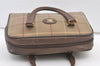 Authentic Burberrys Check Canvas Leather Shoulder Hand Bag Khaki Green 1472K