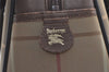 Authentic Burberrys Check Canvas Leather Shoulder Hand Bag Khaki Green 1472K
