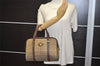 Authentic Burberrys Check Canvas Leather Shoulder Hand Bag Khaki Green 1472K