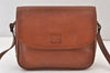 Authentic Burberrys Leather Shoulder Cross Body Bag Purse Brown Box 1473K