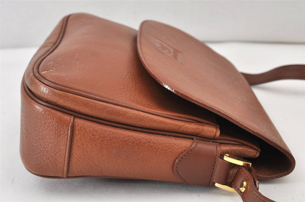Authentic Burberrys Leather Shoulder Cross Body Bag Purse Brown Box 1473K