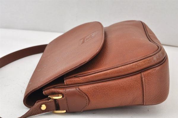 Authentic Burberrys Leather Shoulder Cross Body Bag Purse Brown Box 1473K