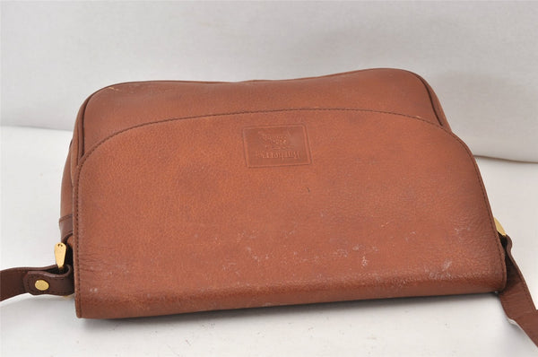 Authentic Burberrys Leather Shoulder Cross Body Bag Purse Brown Box 1473K