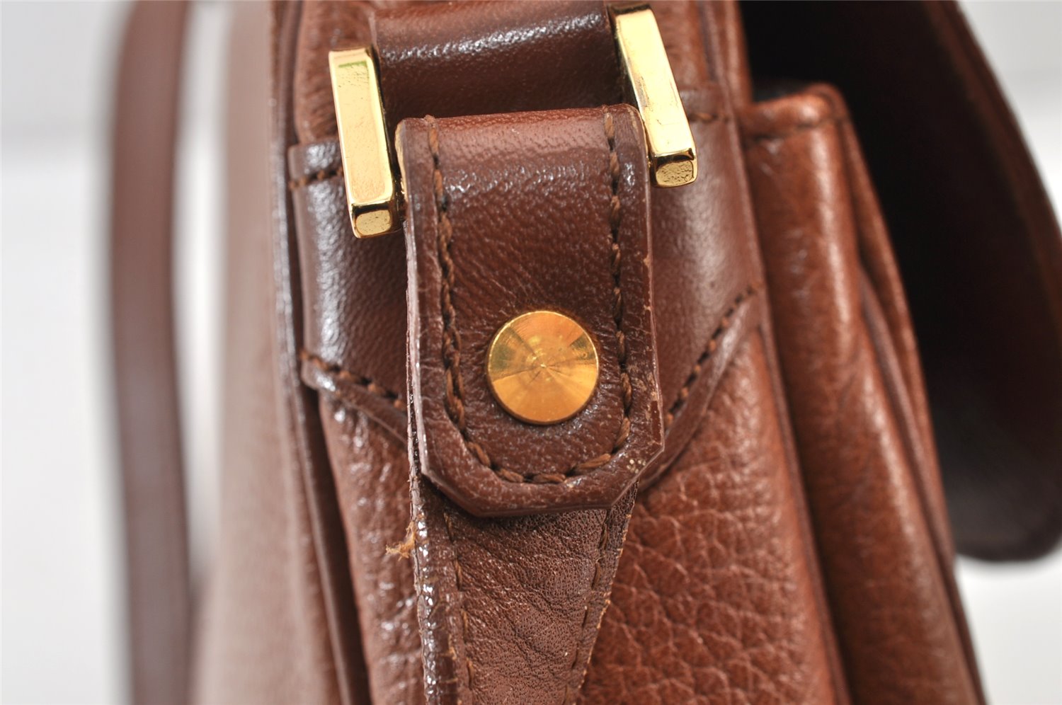 Authentic Burberrys Leather Shoulder Cross Body Bag Purse Brown Box 1473K