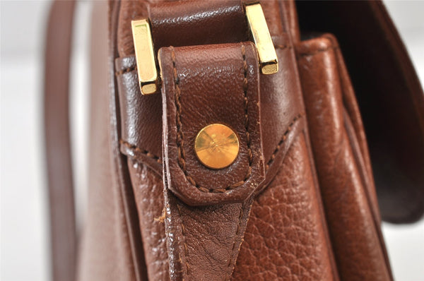 Authentic Burberrys Leather Shoulder Cross Body Bag Purse Brown Box 1473K