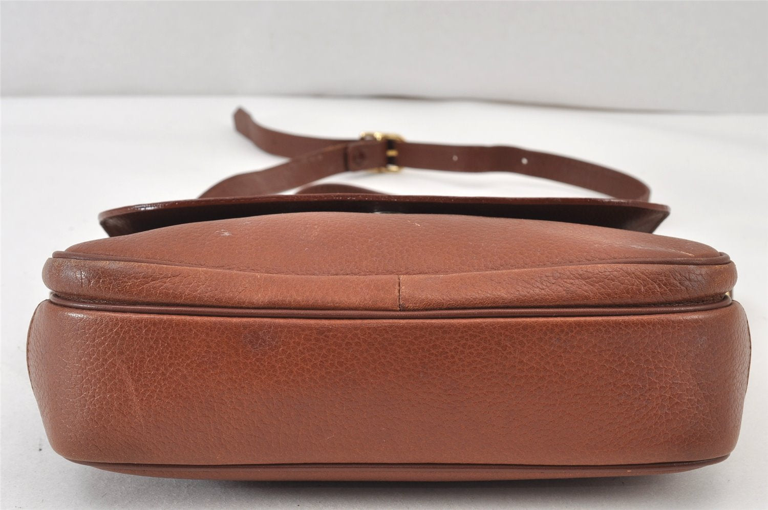 Authentic Burberrys Leather Shoulder Cross Body Bag Purse Brown Box 1473K