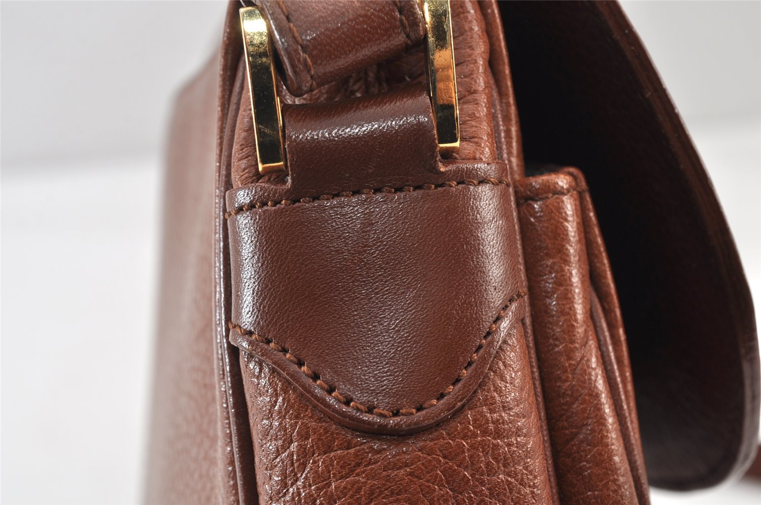 Authentic Burberrys Leather Shoulder Cross Body Bag Purse Brown Box 1473K