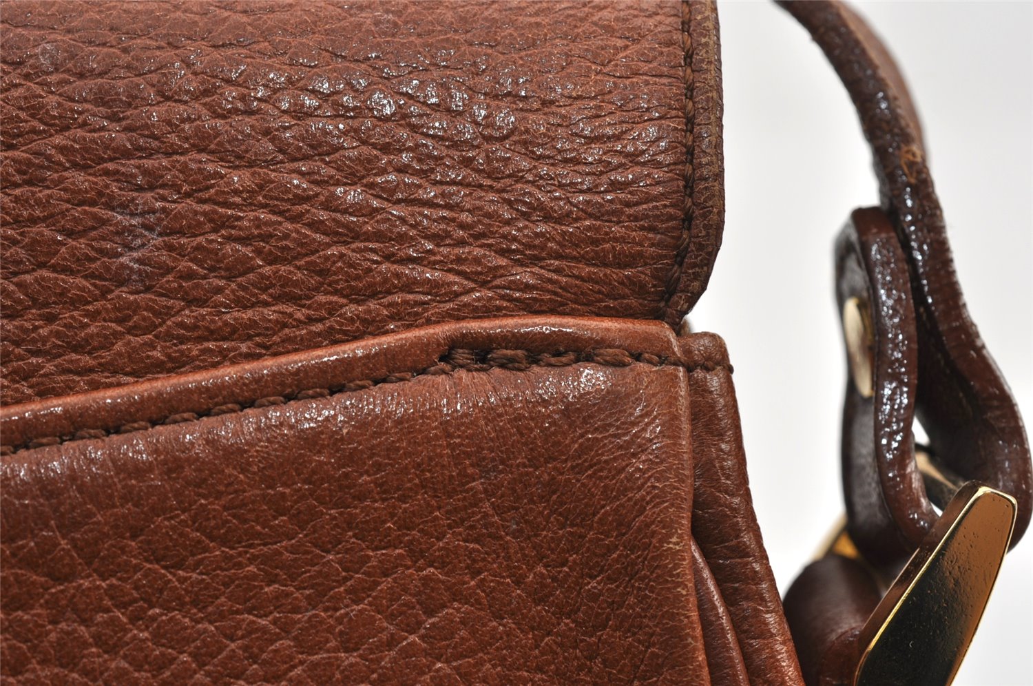 Authentic Burberrys Leather Shoulder Cross Body Bag Purse Brown Box 1473K