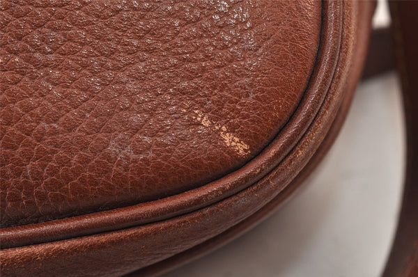 Authentic Burberrys Leather Shoulder Cross Body Bag Purse Brown Box 1473K