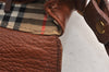 Authentic Burberrys Leather Shoulder Cross Body Bag Purse Brown Box 1473K