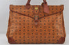 Authentic MCM Vintage Visetos Leather 2Way Travel Boston Bag Brown 1474J