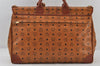 Authentic MCM Vintage Visetos Leather 2Way Travel Boston Bag Brown 1474J