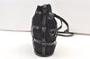Authentic Salvatore Ferragamo Enamel Pile Shoulder Cross Body Bag Black 1474K