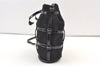 Authentic Salvatore Ferragamo Enamel Pile Shoulder Cross Body Bag Black 1474K