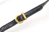 Authentic Salvatore Ferragamo Enamel Pile Shoulder Cross Body Bag Black 1474K