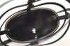 Authentic Salvatore Ferragamo Enamel Pile Shoulder Cross Body Bag Black 1474K