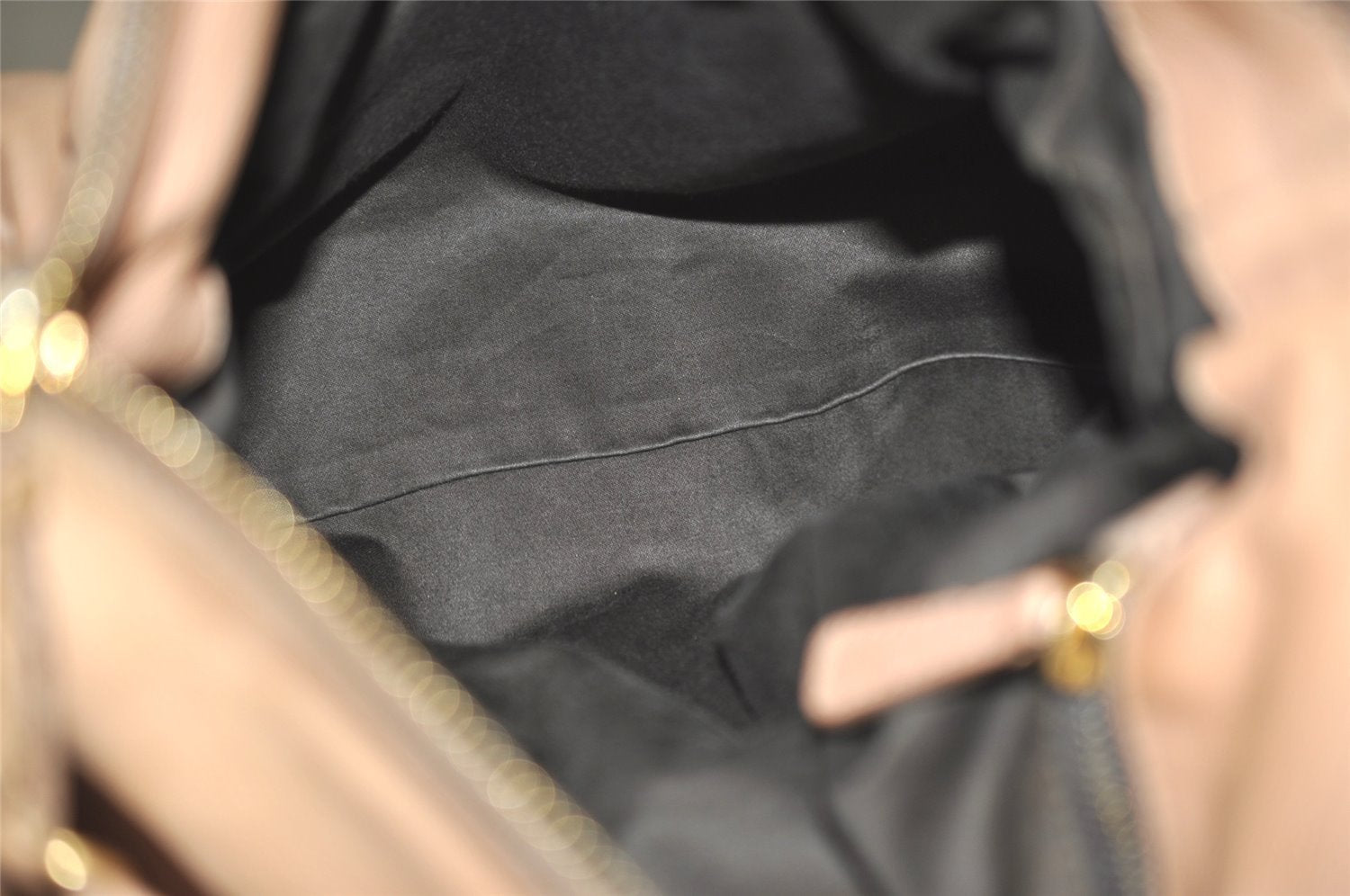 Authentic MIU MIU Ribbon Leather 2Way Shoulder Hand Bag Purse Beige 1475J