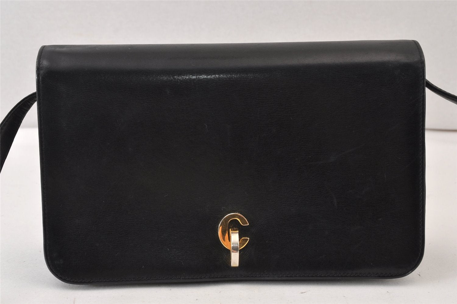 Authentic Christian Dior Vintage Shoulder Bag Purse Leather Black CD 1475K