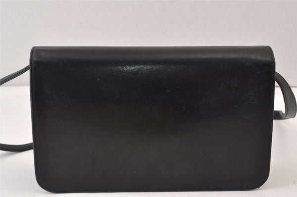 Authentic Christian Dior Vintage Shoulder Bag Purse Leather Black CD 1475K