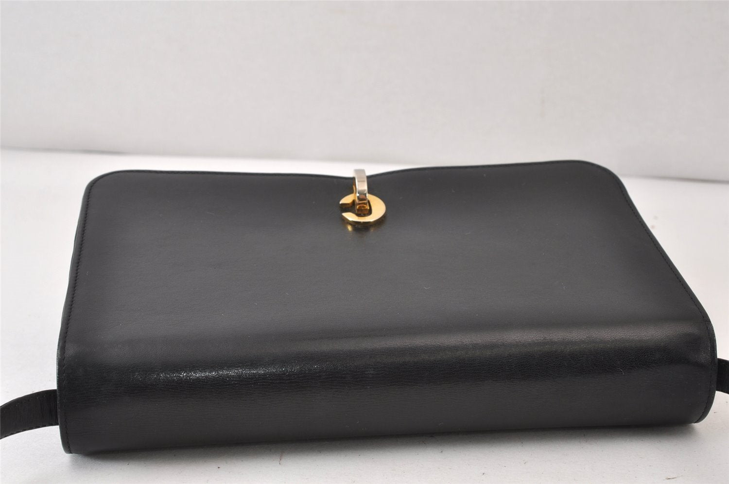 Authentic Christian Dior Vintage Shoulder Bag Purse Leather Black CD 1475K
