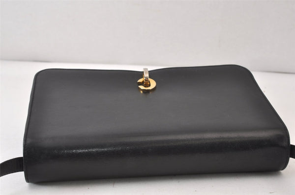 Authentic Christian Dior Vintage Shoulder Bag Purse Leather Black CD 1475K