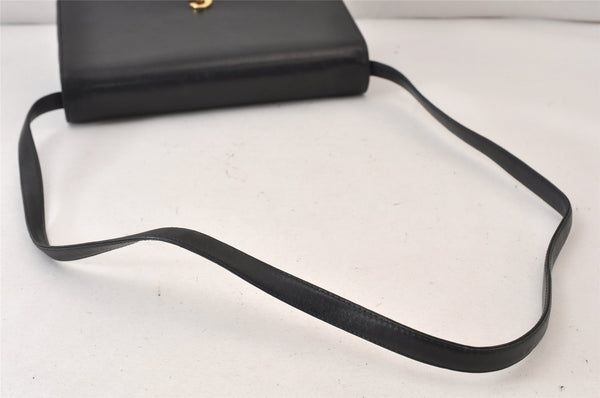 Authentic Christian Dior Vintage Shoulder Bag Purse Leather Black CD 1475K