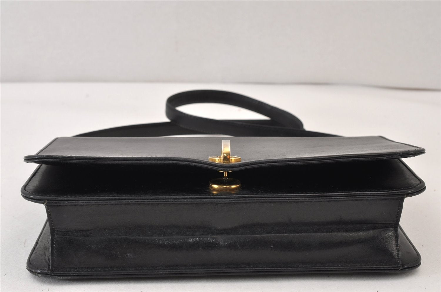 Authentic Christian Dior Vintage Shoulder Bag Purse Leather Black CD 1475K
