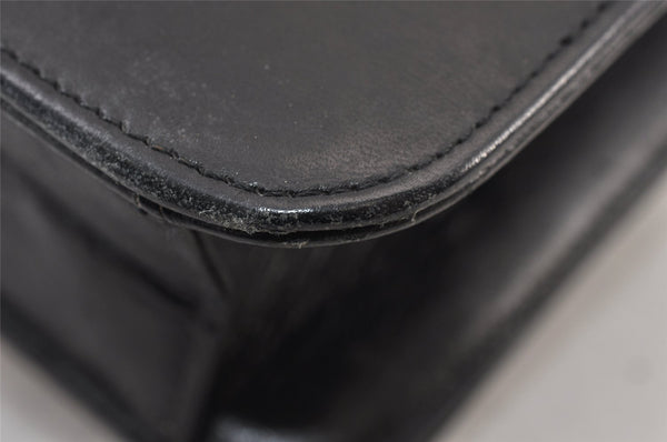 Authentic Christian Dior Vintage Shoulder Bag Purse Leather Black CD 1475K