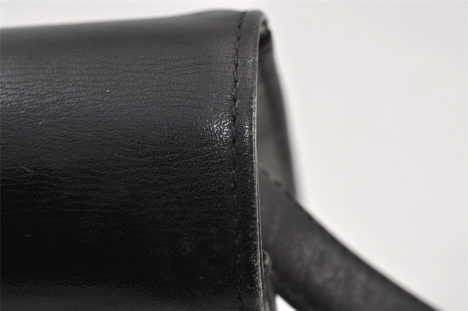 Authentic Christian Dior Vintage Shoulder Bag Purse Leather Black CD 1475K