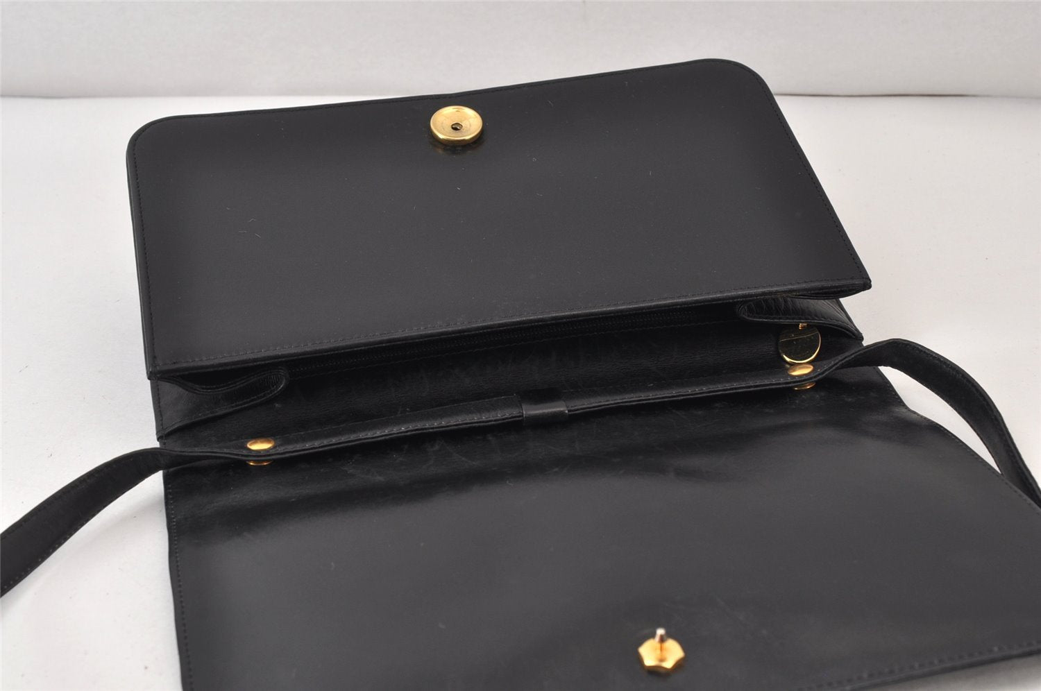 Authentic Christian Dior Vintage Shoulder Bag Purse Leather Black CD 1475K