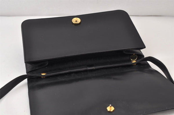 Authentic Christian Dior Vintage Shoulder Bag Purse Leather Black CD 1475K
