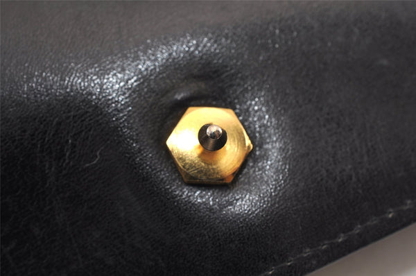 Authentic Christian Dior Vintage Shoulder Bag Purse Leather Black CD 1475K