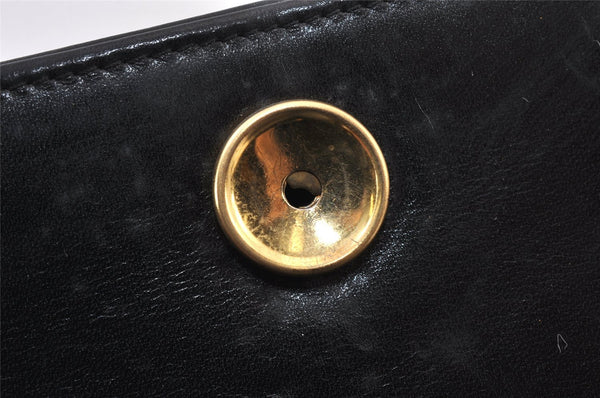 Authentic Christian Dior Vintage Shoulder Bag Purse Leather Black CD 1475K