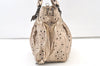 Authentic Salvatore Ferragamo Gancini Leather 2Way Shoulder Hand Bag Gold 1476K