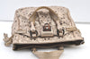 Authentic Salvatore Ferragamo Gancini Leather 2Way Shoulder Hand Bag Gold 1476K