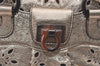 Authentic Salvatore Ferragamo Gancini Leather 2Way Shoulder Hand Bag Gold 1476K